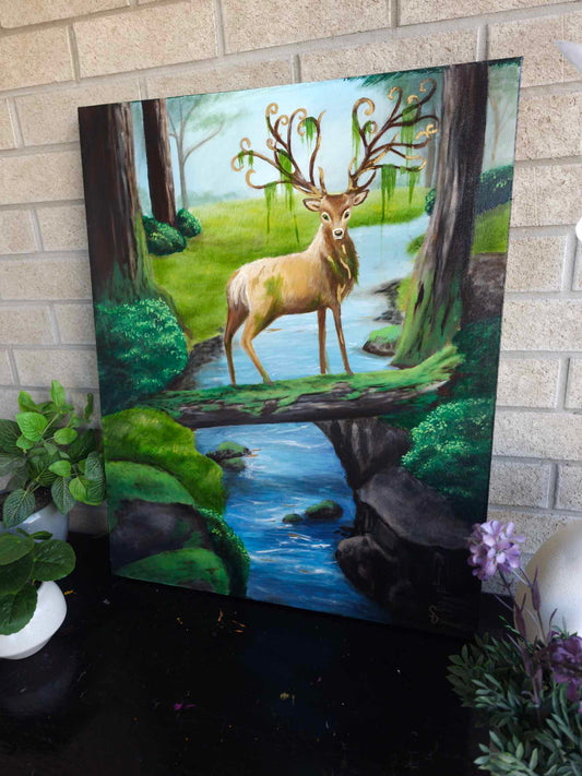 "Guardian Of The Woods" Original Oil Painting